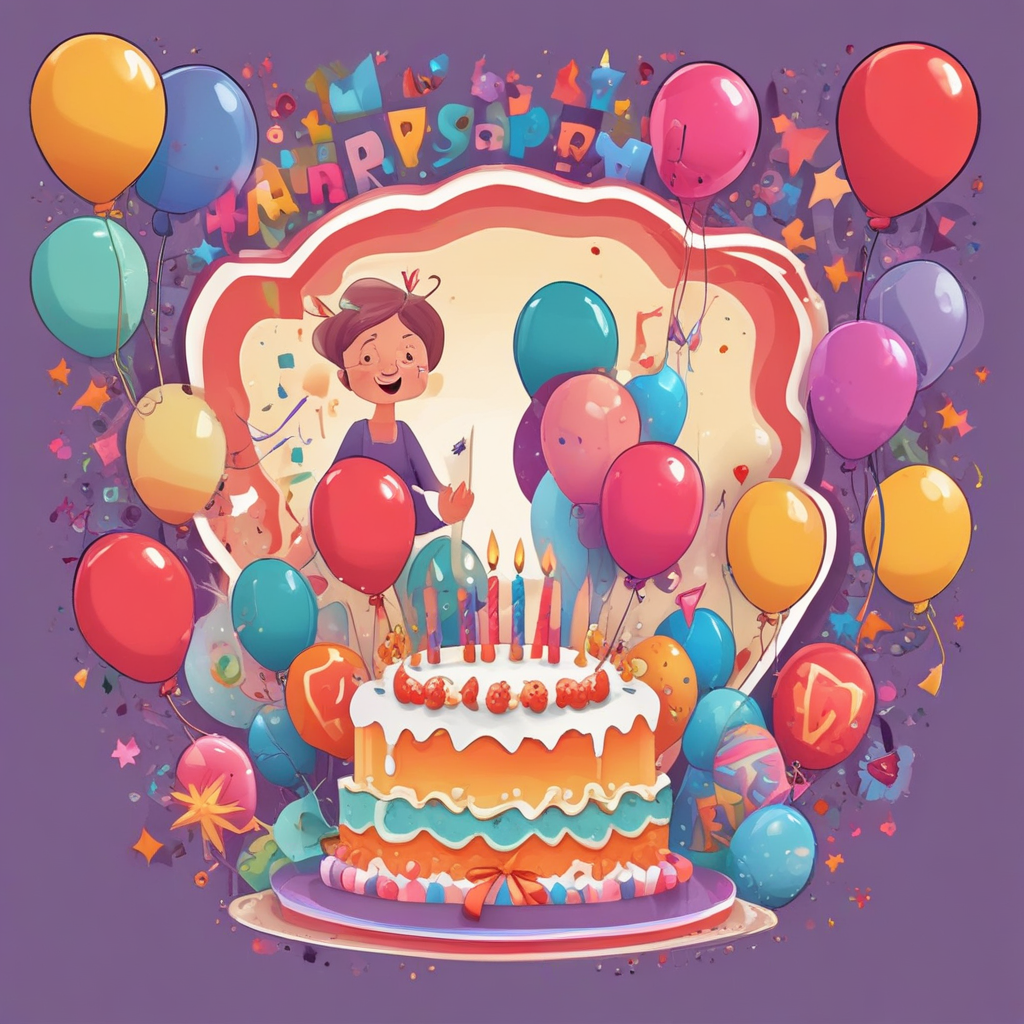 Create a happy birthday image for Binita, who is 50 years old, in a Animated style. Message: "Happy Birthday!" Happy Birthday Images Generator