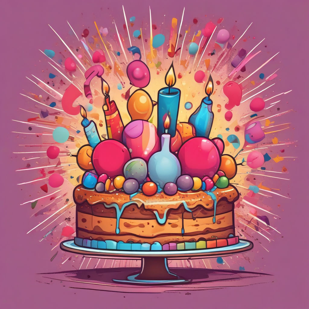 Create a happy birthday image for test, who is 44 years old, in Cake style. Message: happy Happy Birthday Images Generator
