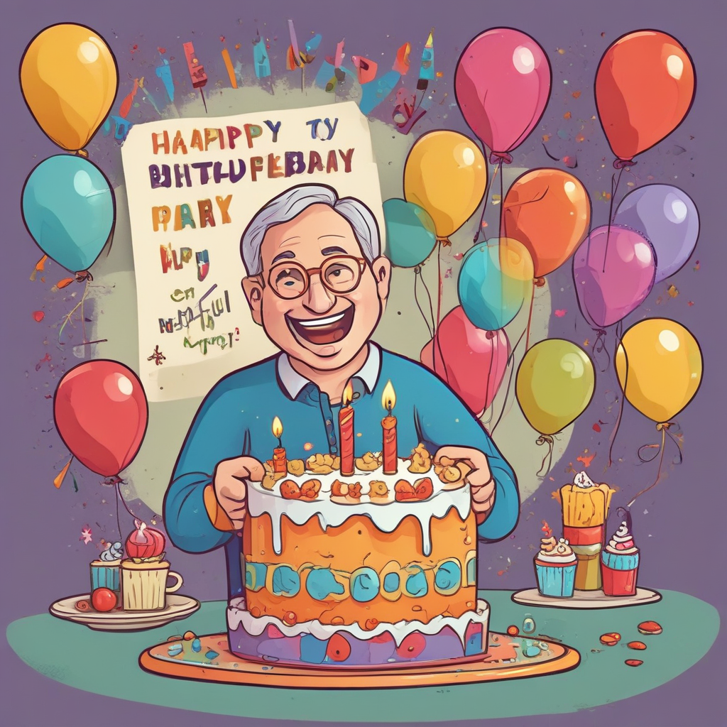Create a happy birthday image for gern, who is 45 years old, in Funny style. Message: wishing you get a wonderful 45th birthday party! from a old friend Happy Birthday Images Generator